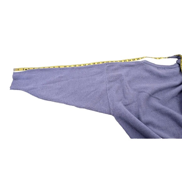 TOGETHER! Vintage 80s Blue Lambswool Oversized Pocket Sweater Size Large - Picture 7 of 8